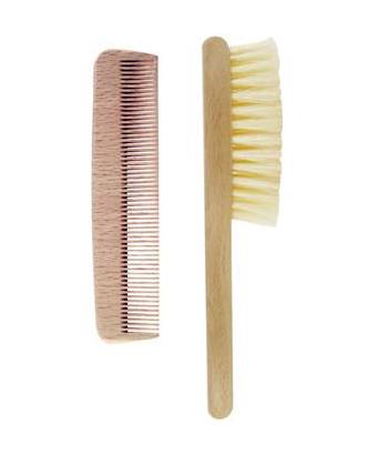 natural goat hair brush with comb