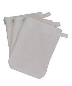 gants de toilette coton bio popolini (pack de 3)