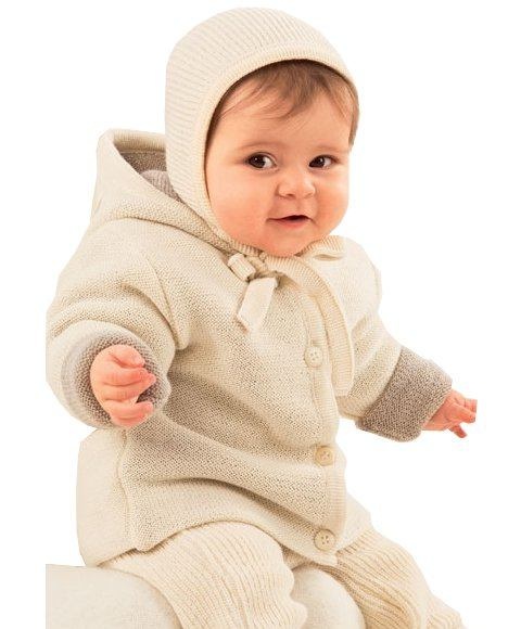 knitted hooded jacket - disana plusset