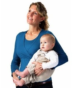 carriwell blue nursing shirt - long sleeve