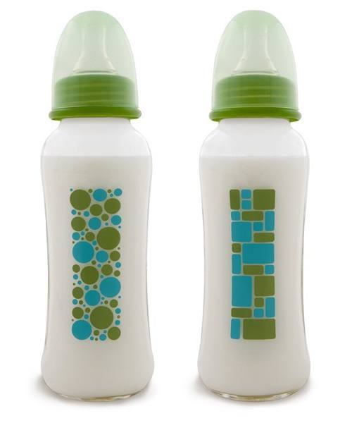 green to grow - 2 biberons en verre goulot normal