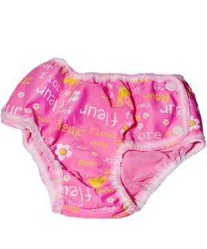popolini swim diaper flower pink