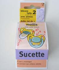 mollis - lot de 2 sucettes en silicone